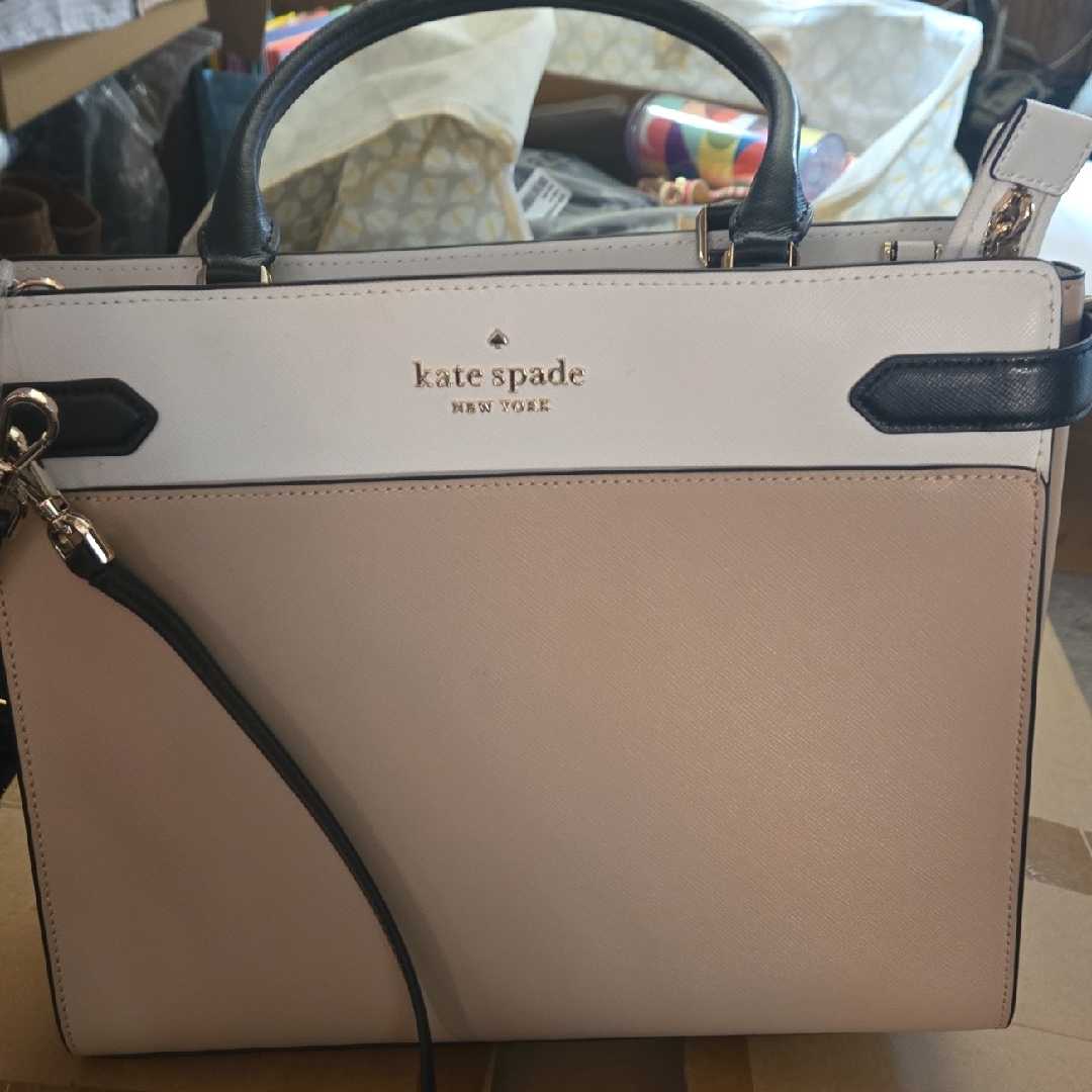 Kate Spade New York Two-Tone Pink & White Saffiano Tote